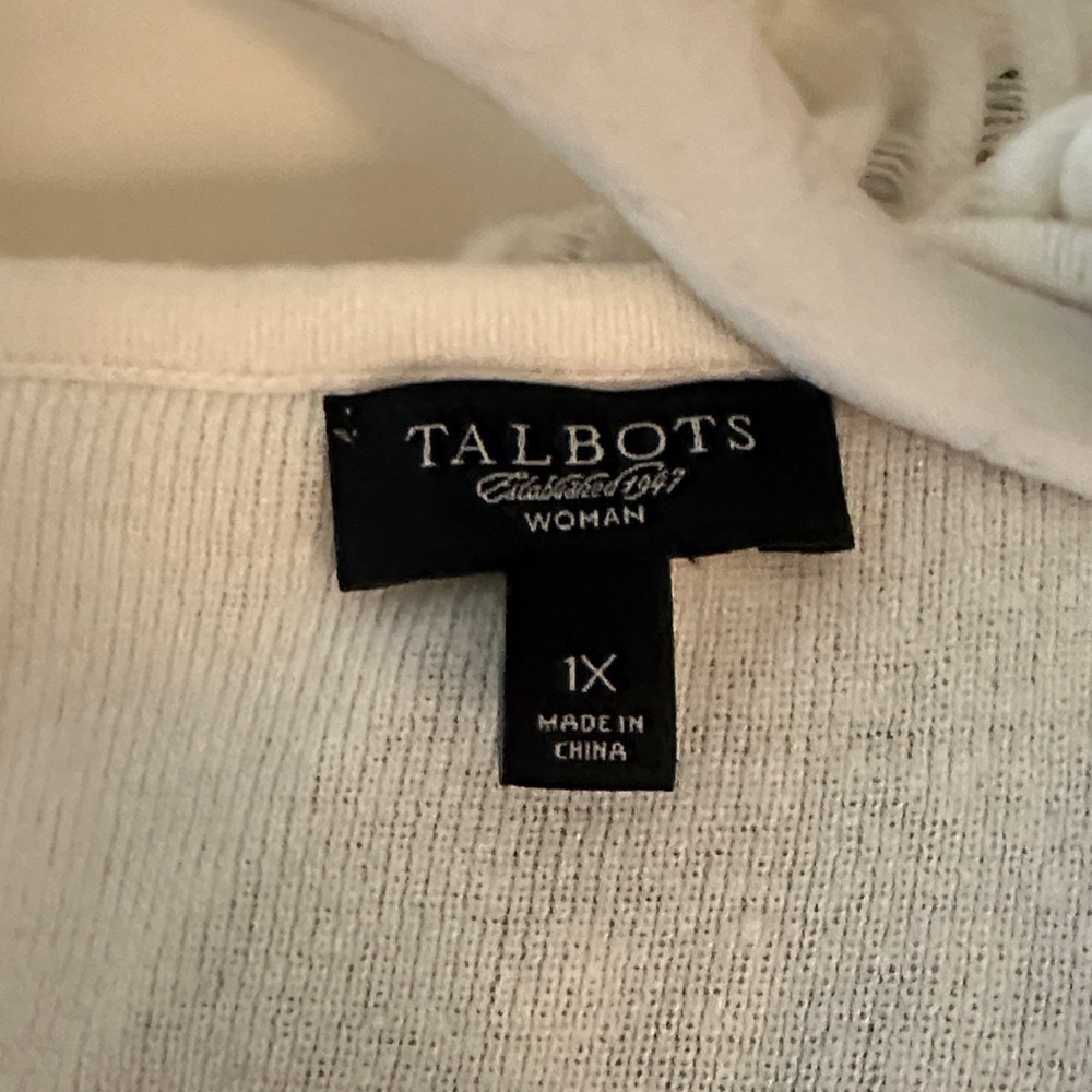 Talbots Cream Ruffle Cardigan - Picture 3 of 4